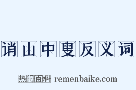 诮山中叟反义词是什么意思的图片